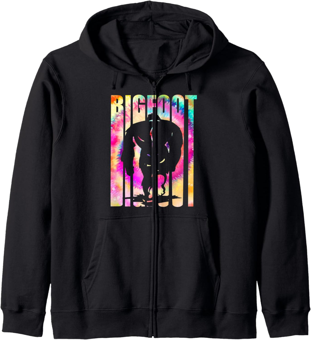 Vintage Retro Style Rainbow Bigfoot Silhouette design Kapuzenjacke