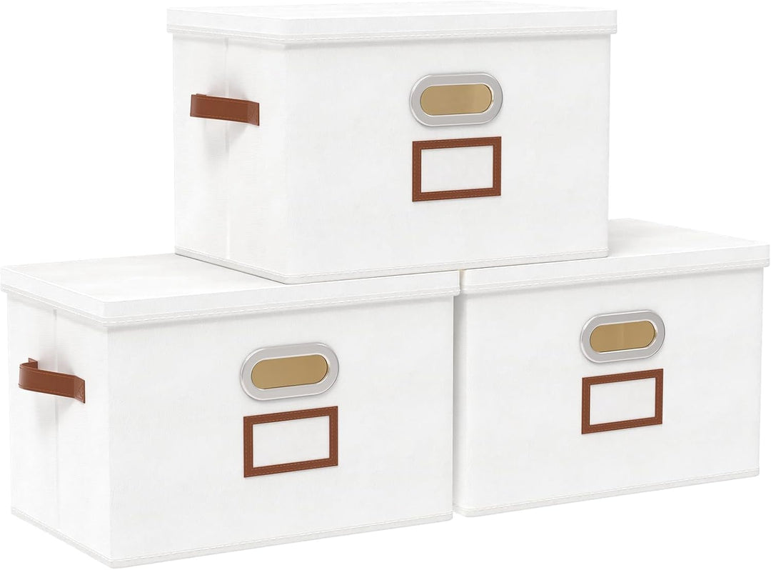 OUTBROS Aufbewahrungsbox mit Deckel und Griff, Faltbarer Aufbewahrungsbox aus Stoff Aufbewahrungskör