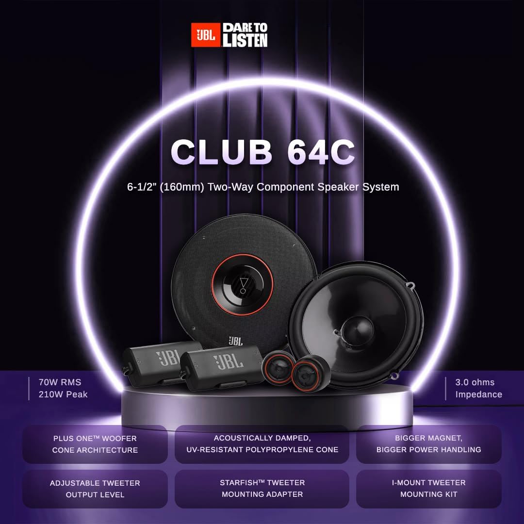 JBL Club Gen3 64C 6.5'' (16cm) Lautsprecher Compo-Satz, Schwarz
