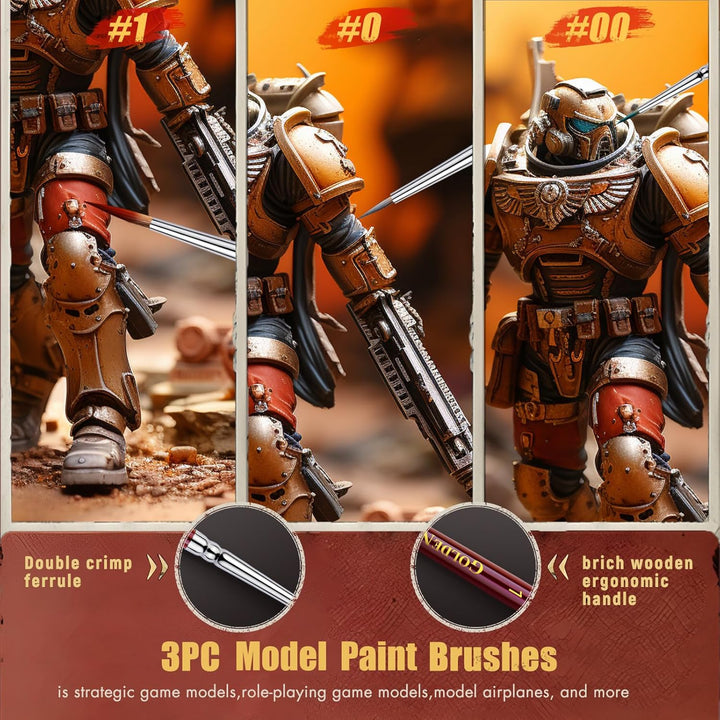 Golden Maple Kolinsky Sable Brushes - Professional Artist Small Fine Detail Paint Brushes for Miniat