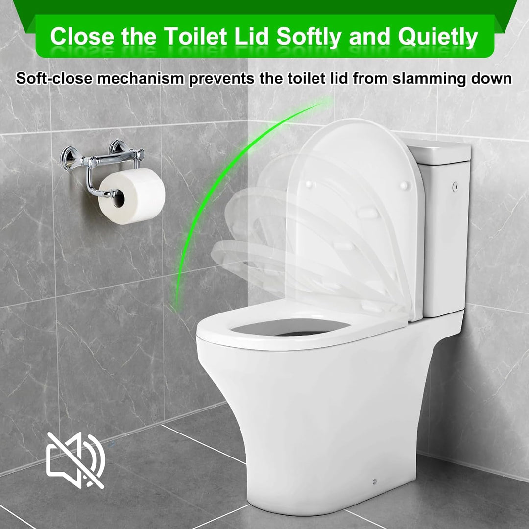 Premium WC-Sitz Toilettensitz mit Absenkautomatik, YOTOREE Toilettendeckel, D Form Duroplast Klodeck