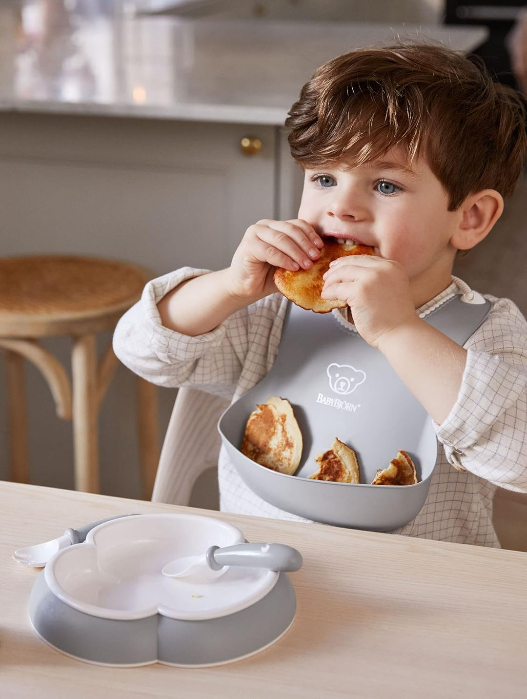 BabyBjörn Kindergeschirr, 8-teilig, Grau, Grau