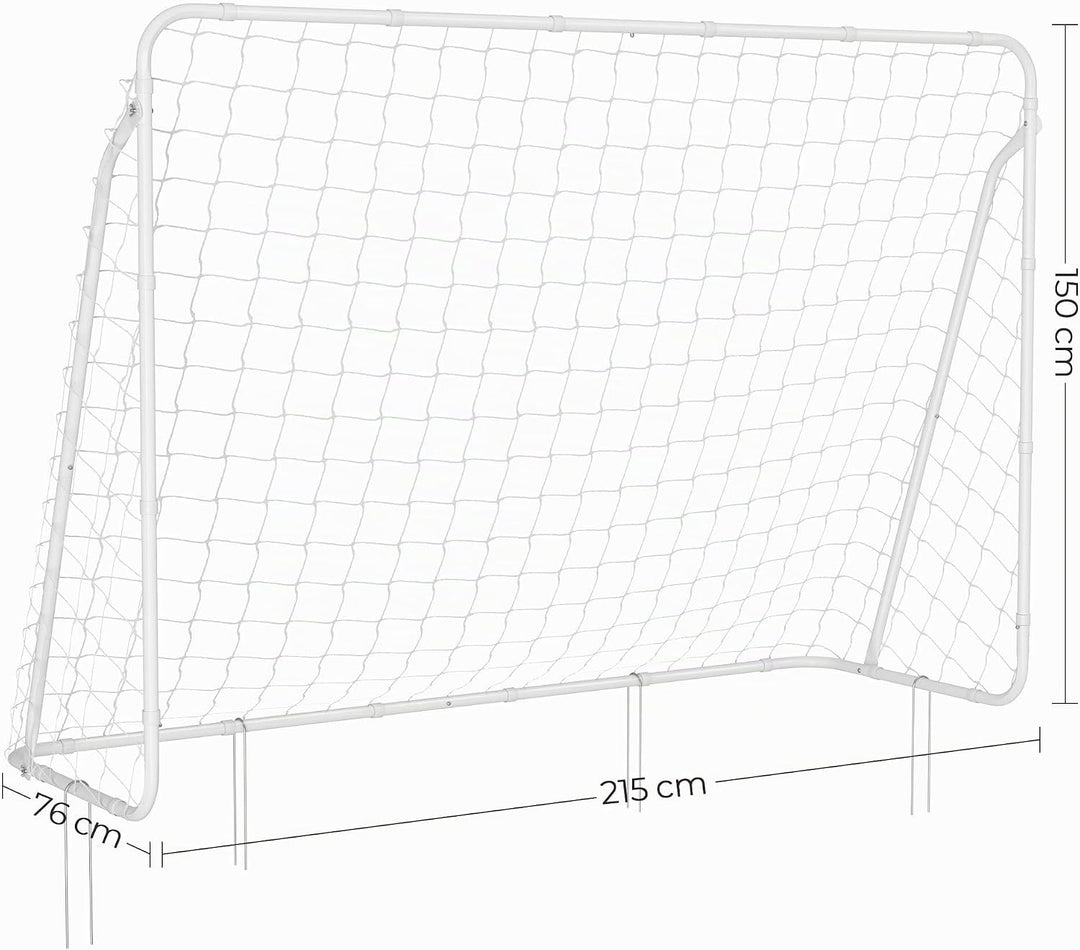 SONGMICS Fussballtor, Fussballnetz, schnelle Montage, für Garten, Hof, Park, Strand, Eisenrohre, PE-