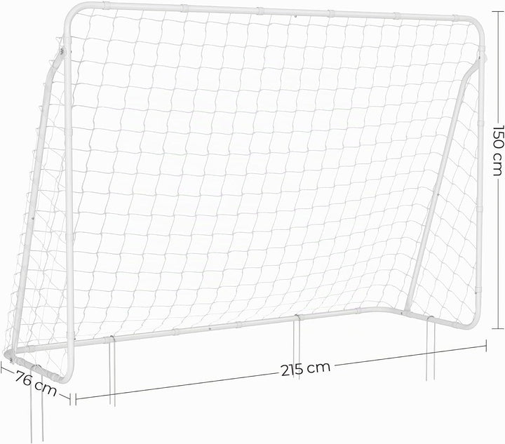 SONGMICS Fussballtor, Fussballnetz, schnelle Montage, für Garten, Hof, Park, Strand, Eisenrohre, PE-