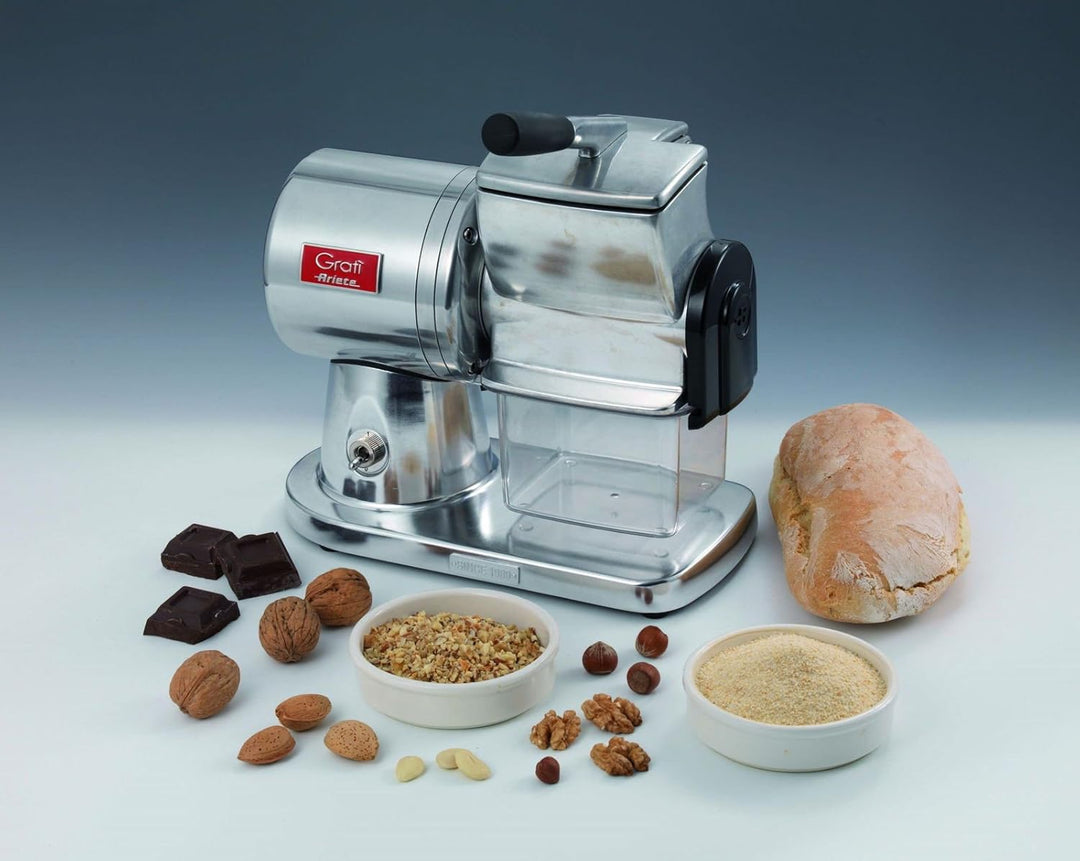 Ariete, 449 Gratì Superior, elektrische Profi-Reibe aus Druckgussaluminium für Käse, Brot, Schokolad