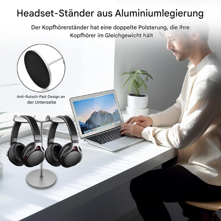 Headphone Stand, Aluminum Headphone Holder, Headphones Storage Rack, Desk Headset Holder, Headphone
