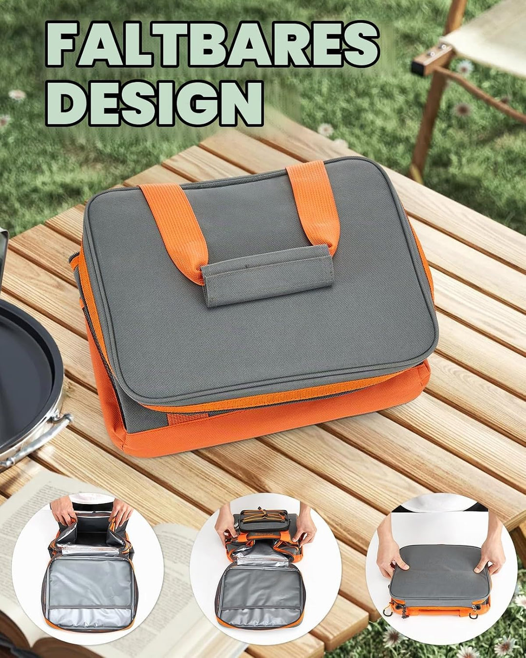 Fitense Kühltasche Faltbar, Weiche Kühltasche, 4-lagige isolierte auslaufsicher, Isoliertasche Kühlb