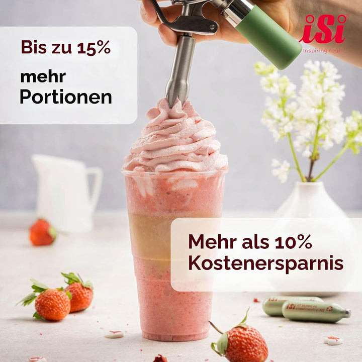 iSi Sahnespender Green Whip für vegane und tierische Schlagsahne - 1L - Sahnesyphon aus rostfreiem E