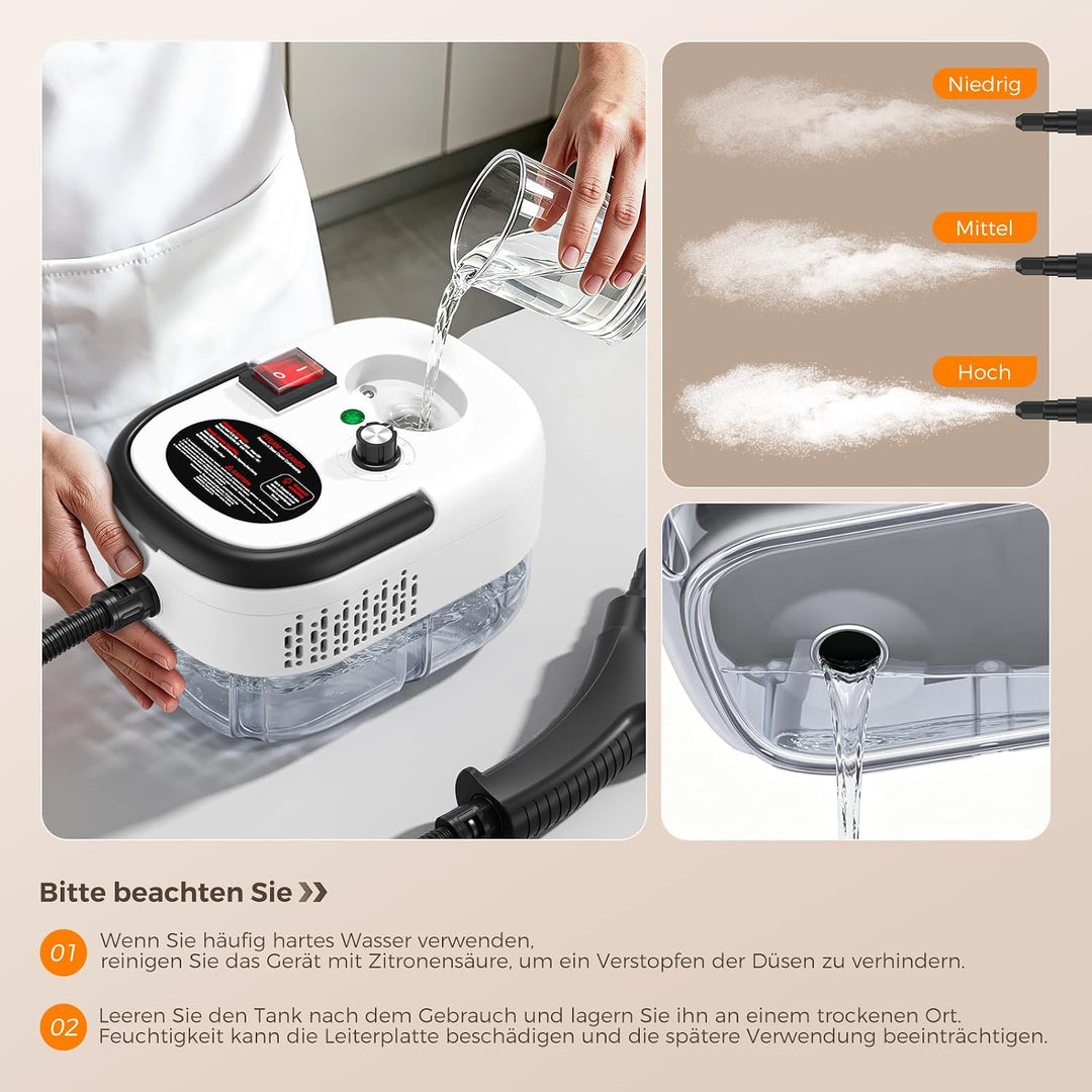 Dampfreiniger Handgerät, Hochdruck Dampfreiniger, Steam Cleaner Chemikalienfreier Hochdruck-Dampf –