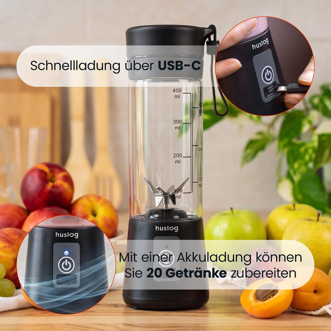 Standmixer Tragbar Kabelloser Mixer To Go 180W, Usb, Schwarz
