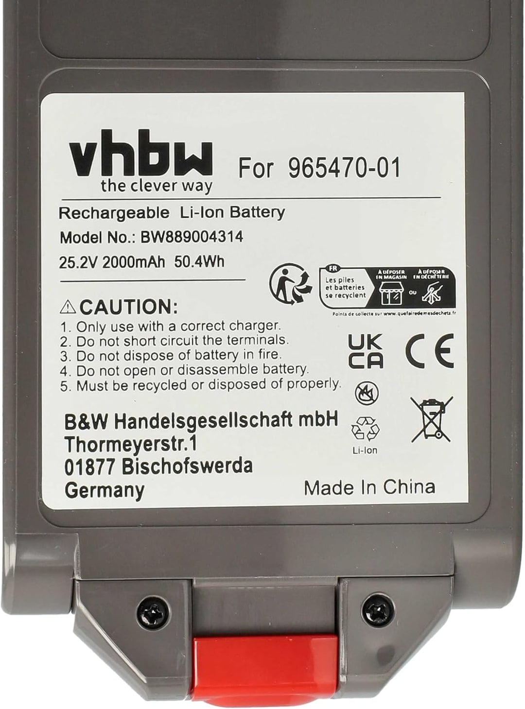 vhbw Akku kompatibel mit Dyson SV30 Staubsauger Grau (2000 mAh, 25,2 V, Li-Ion)