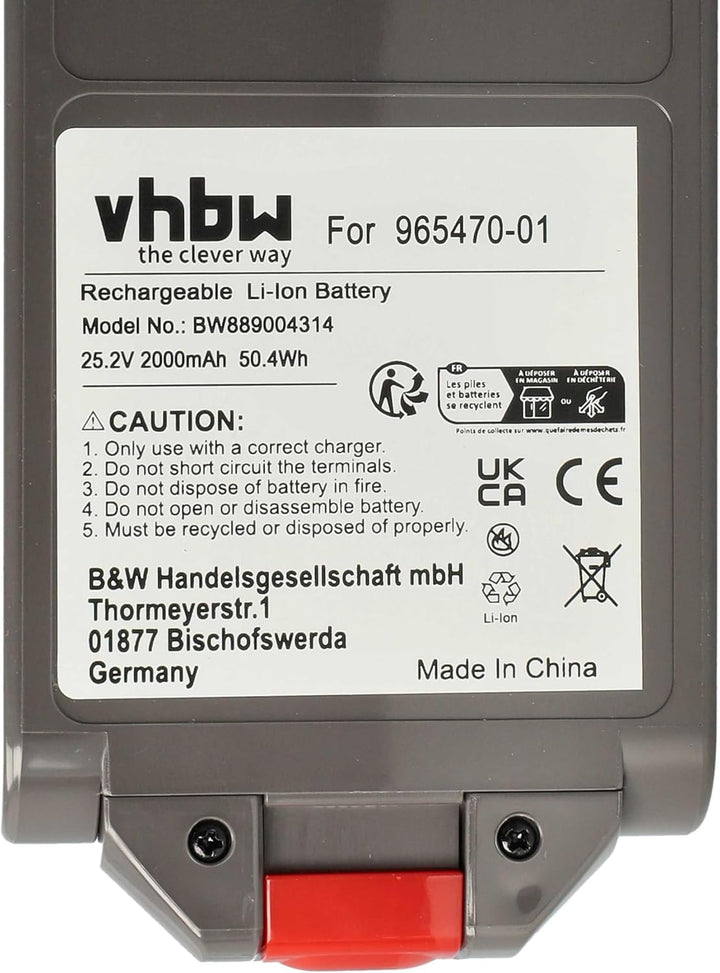vhbw Akku kompatibel mit Dyson SV30 Staubsauger Grau (2000 mAh, 25,2 V, Li-Ion)