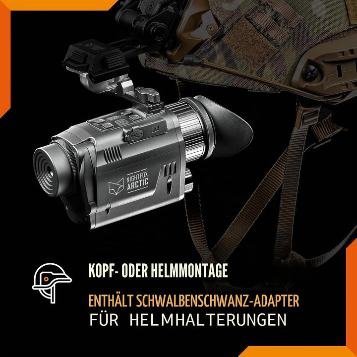 NIGHTFOX Arctic Thermo-Nachtsicht-Monokular, Kopf- oder Helmmontage, niedrige Latenz, 50 fps Thermok