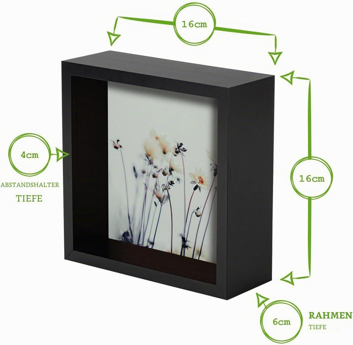 Nicola Spring 3D Deep Box Fotorahmen - 6 X 6 - Weiss