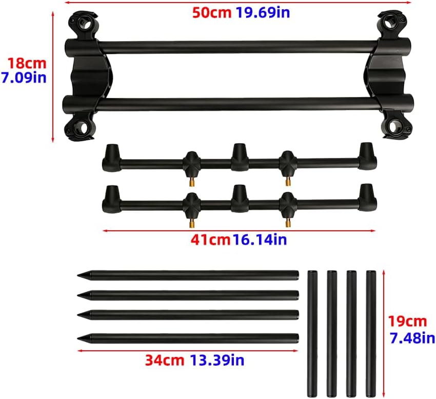 Hirisi Tackle Rod Pod Rutenhalter – 3 Ruten oder 2 Ruten wählbar, – Aluminium Rutenständer mit Tasch