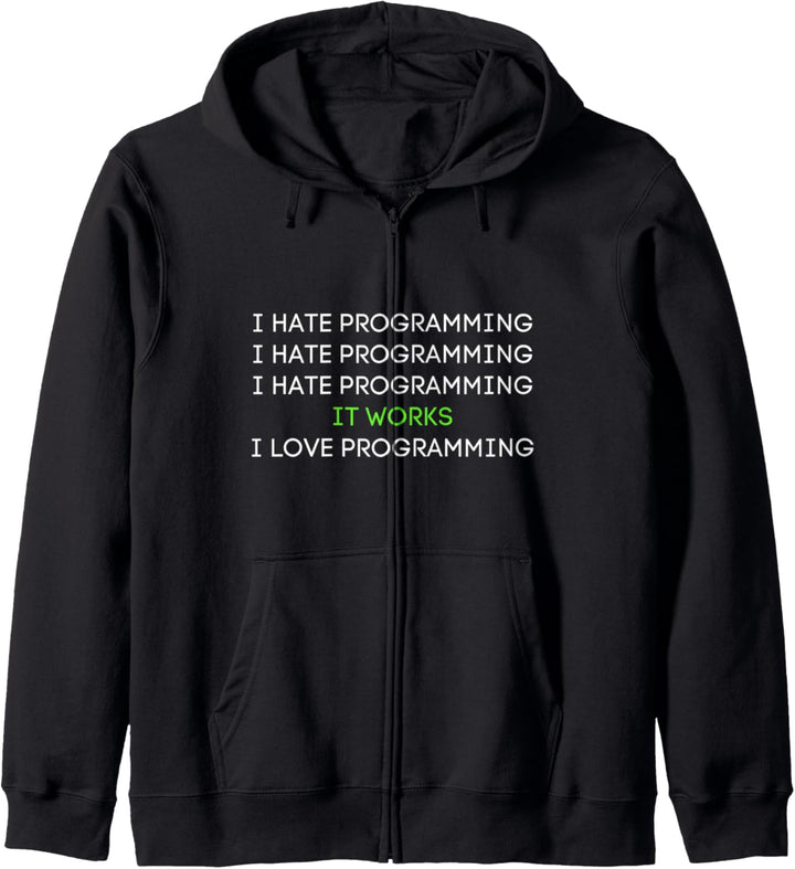 I hate Programming Coding Programmer Developer Geek Geschenk Kapuzenjacke