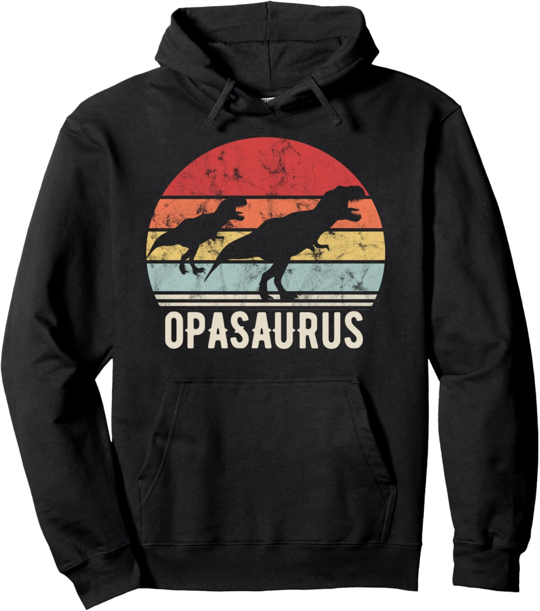 Opa Saurus Retro Opasaurus Pullover Hoodie