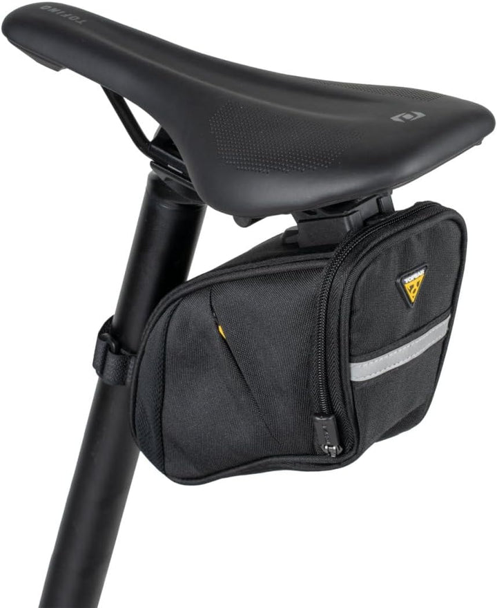 Topeak Aero Wedge Pack DX Satteltasche Schwarz 1,3 L, Fahrradtasche aus 600D Polyester mit QuickClic