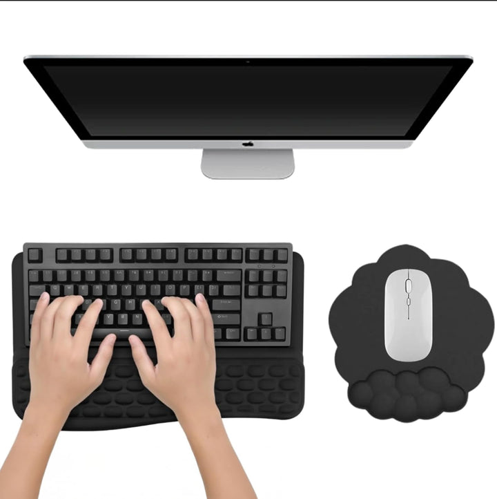 Handballenauflage Tastatur Maus 2-in-1 Set, Ergonomische Memory-Schaum | Cloud Wrist Rest mit 2 Neig