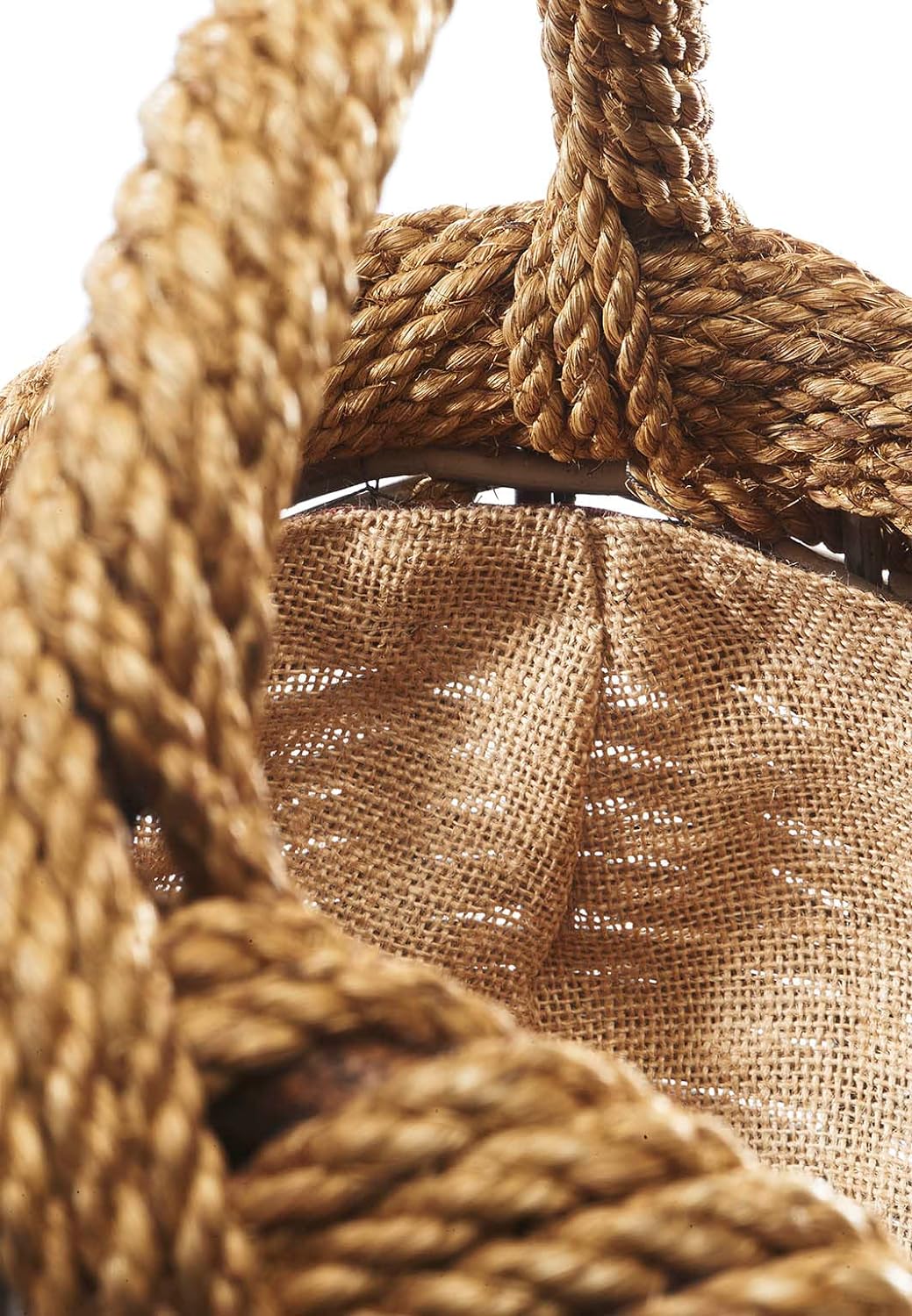 Kobolo Kaminholzkorb Holztrage Holzkorb für Kaminholz -Rattan- mit abnehmbarem Stoff aus Jute