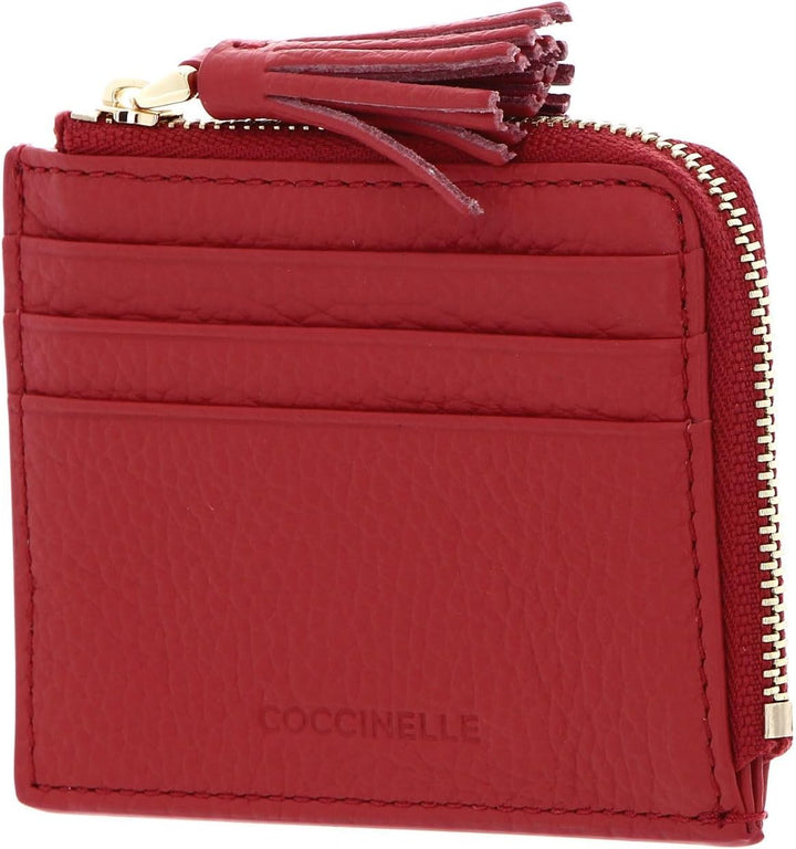 Coccinelle Tassel Credit Card Holder Cranberry