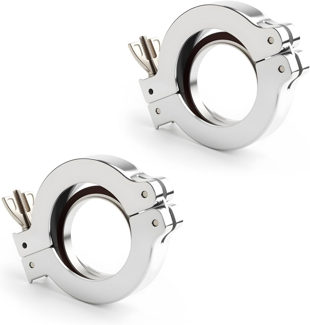 2 Stück KF50 Aluminium-Vakuumklemme + KF Edelstahl-Zentrierring mit O-Ring, KF50