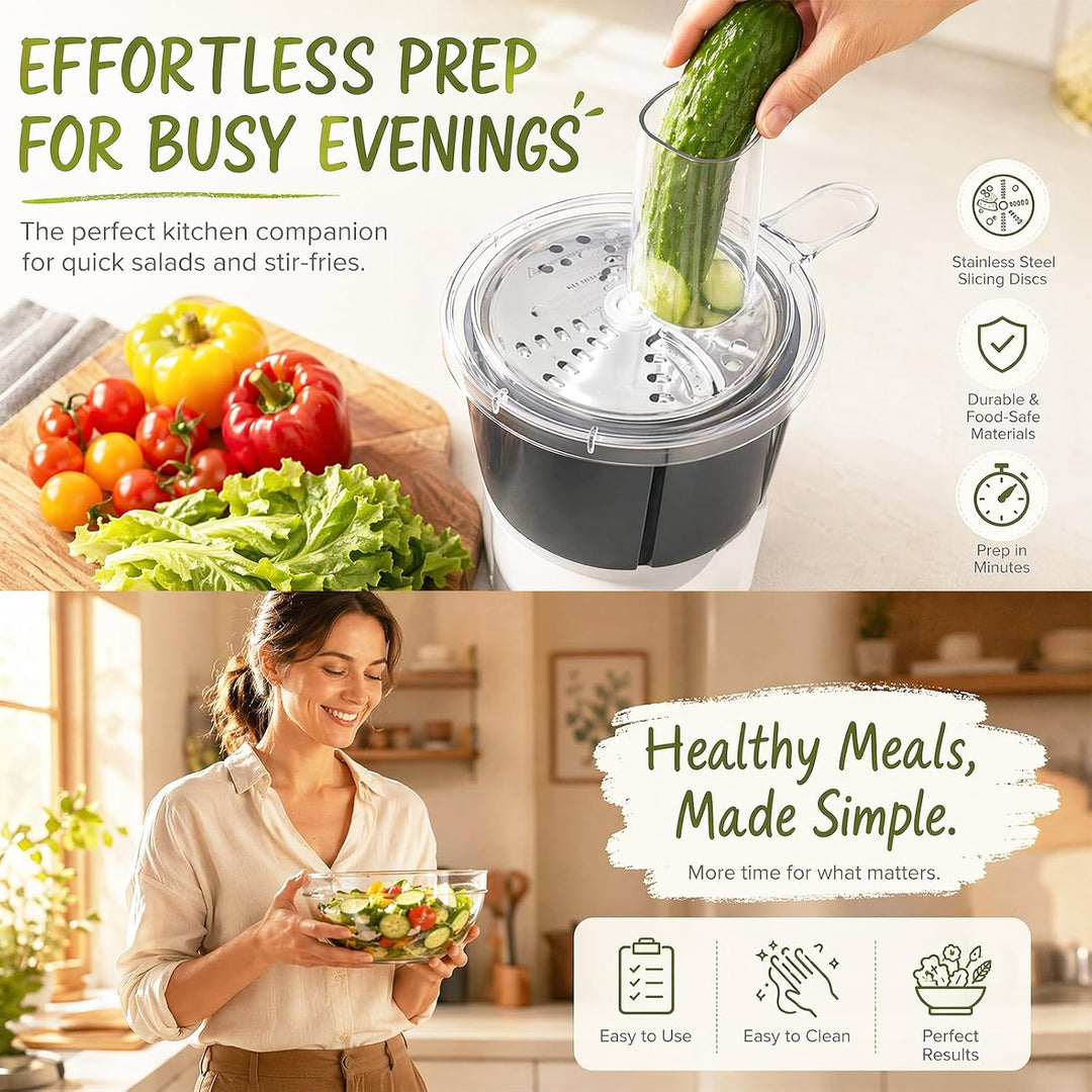 Gemüseschneider für Thermomix TM5 & TM6, Edelstahl Spiralschneider & Gemüsereibe, Vegetable Slicer A