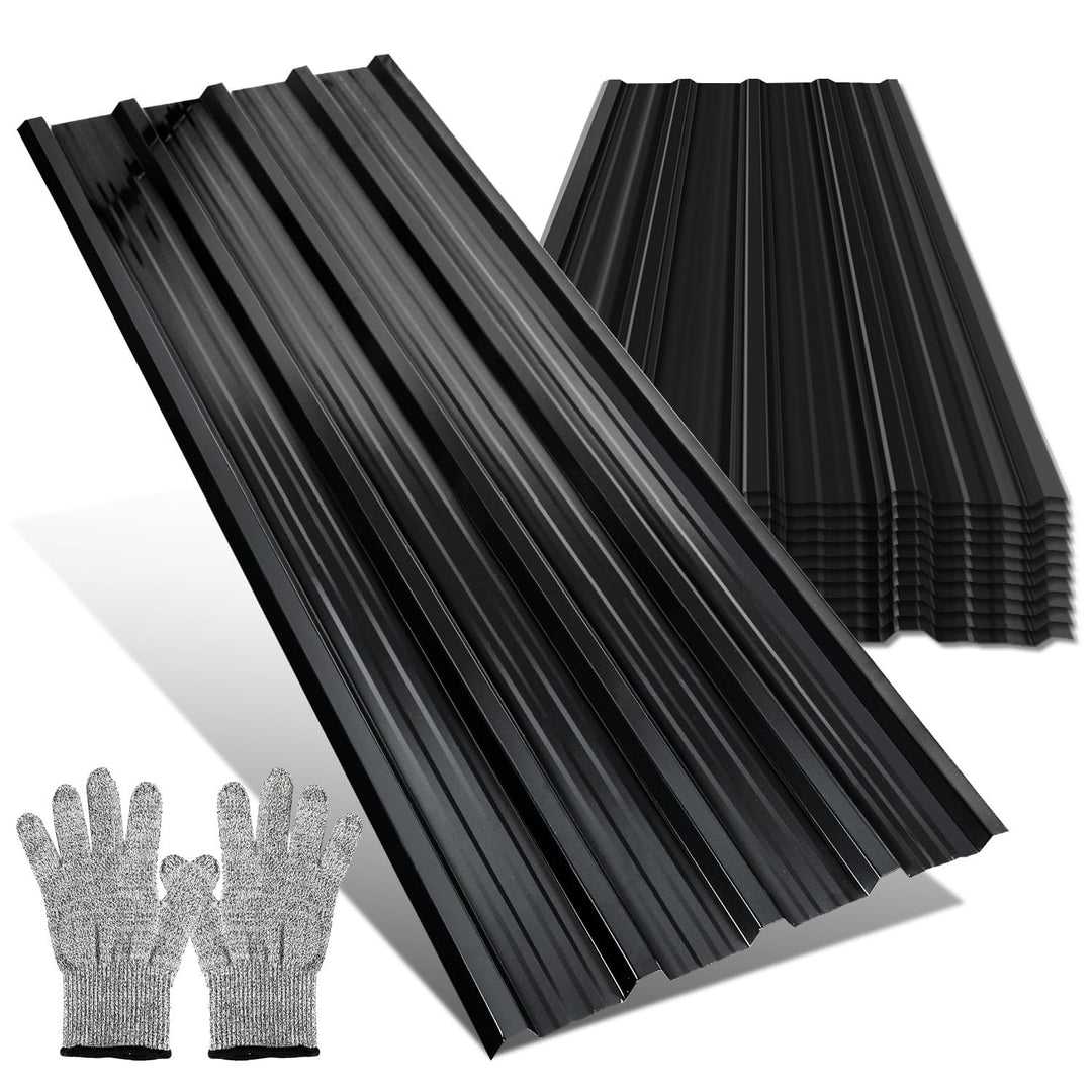 Profilblech Dachplatten 24 Stück 129×46 cm Trapezblech Set Anthrazit Verzinkter Stahl 0,25 mm Dachbl