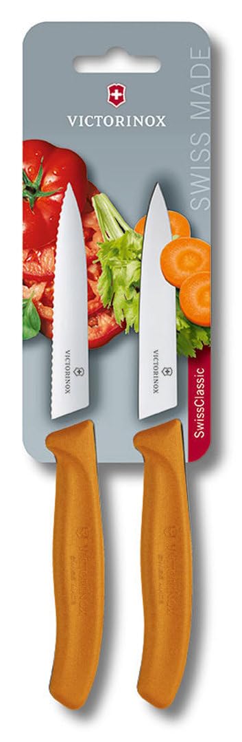 Victorinox Swiss Classic, Tomaten- und Gemüsemesser-Set, 2teilig, Extra Scharfe Klinge, Kunststoffgr