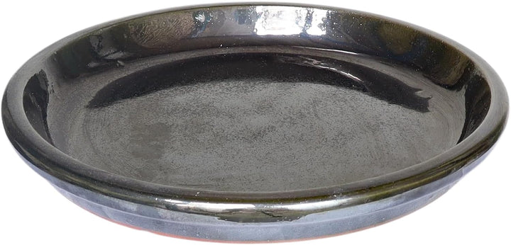 Teller/Untersetzer dunkelgrün glasiert 21cm
