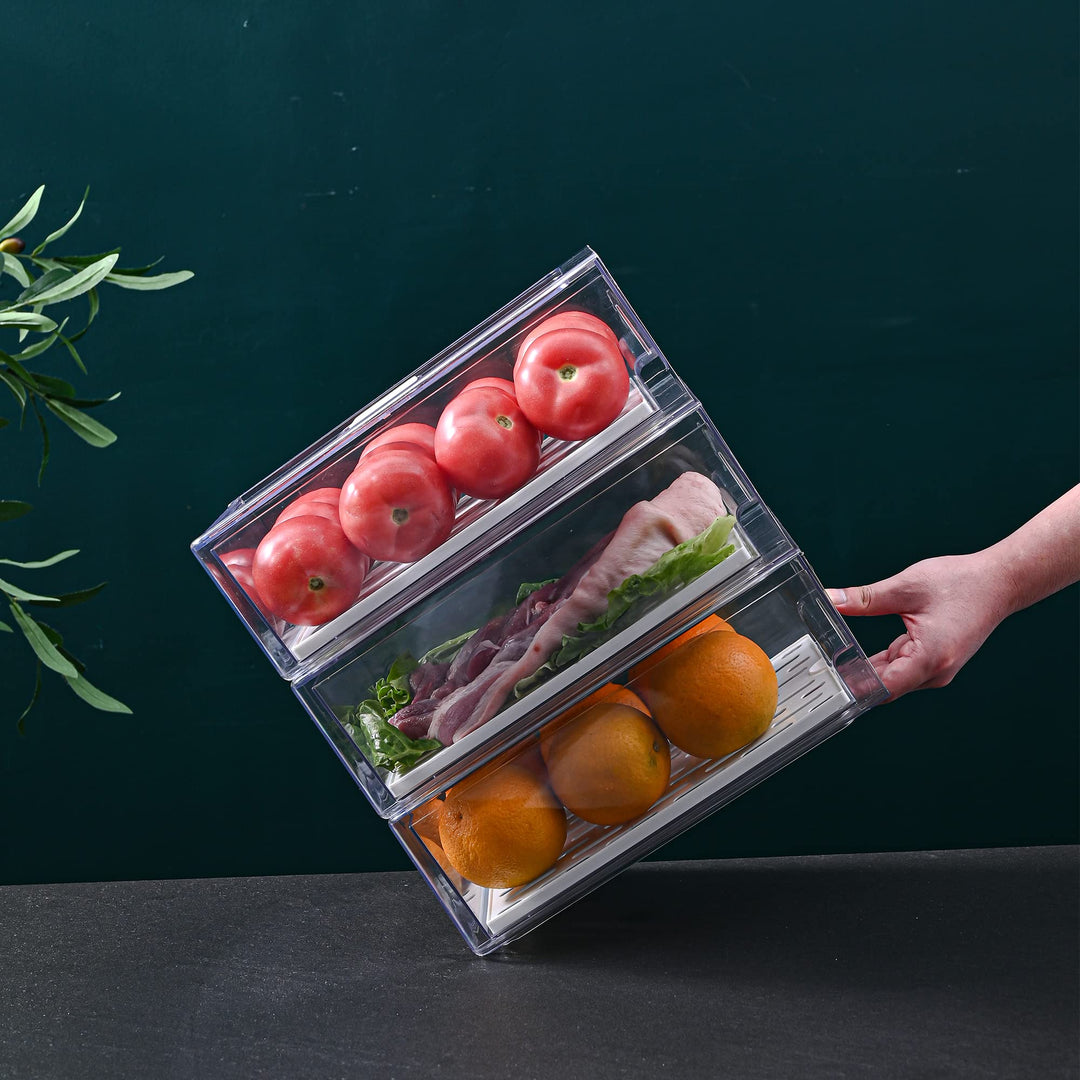 YekouMax Kühlschrank Organizer Set, Organizer Kühlschrank, Stapelbar und Wiederverwendbar, Wird für