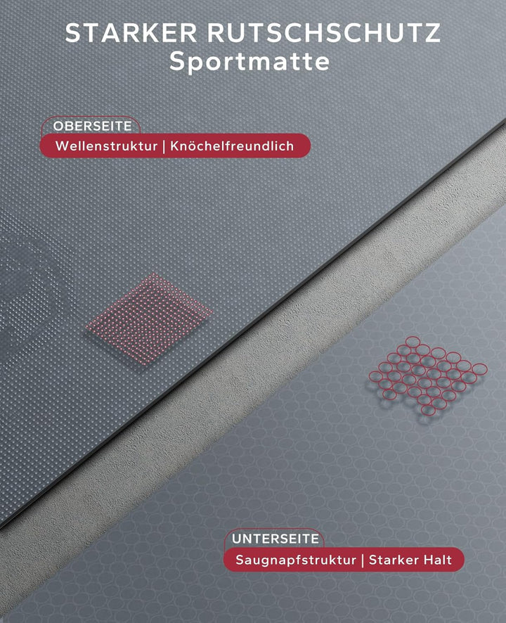 HAPBEAR Yogamatte XXL- Extra Gross Breit Sportmatte Fitnessmatte Rutschfest 213cm x 152cm/183cm x 12