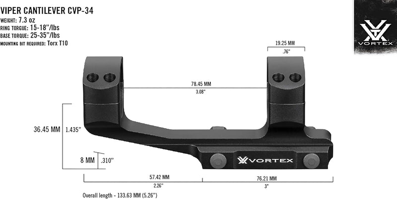 Vortex Pro Extended Cantilever Mount 34 mm