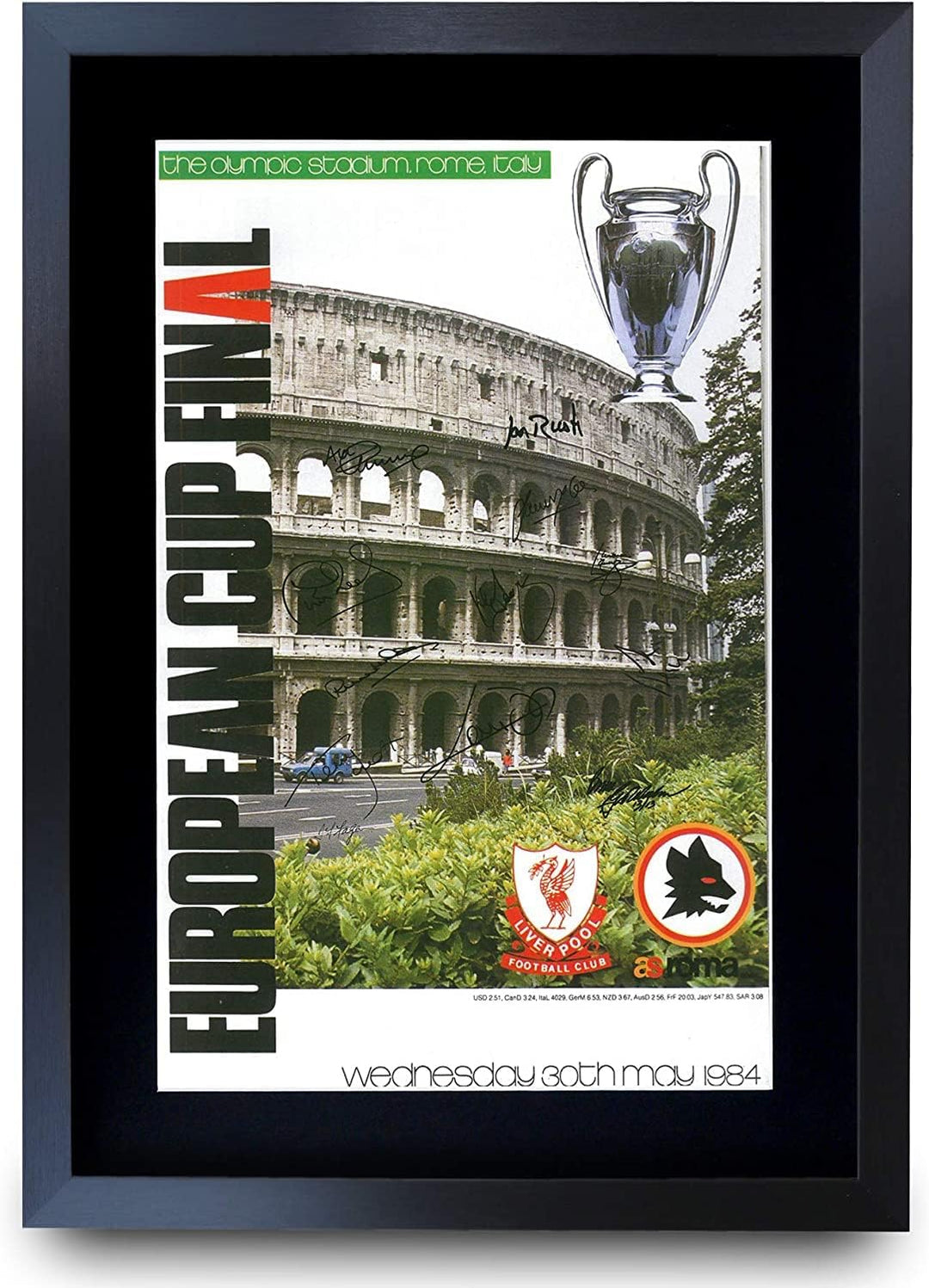 HWC Trading A3 FR Liverpool 6 x Final Program Poster 1977 1978 1981 1984 2005 2019 vollwertiges Team