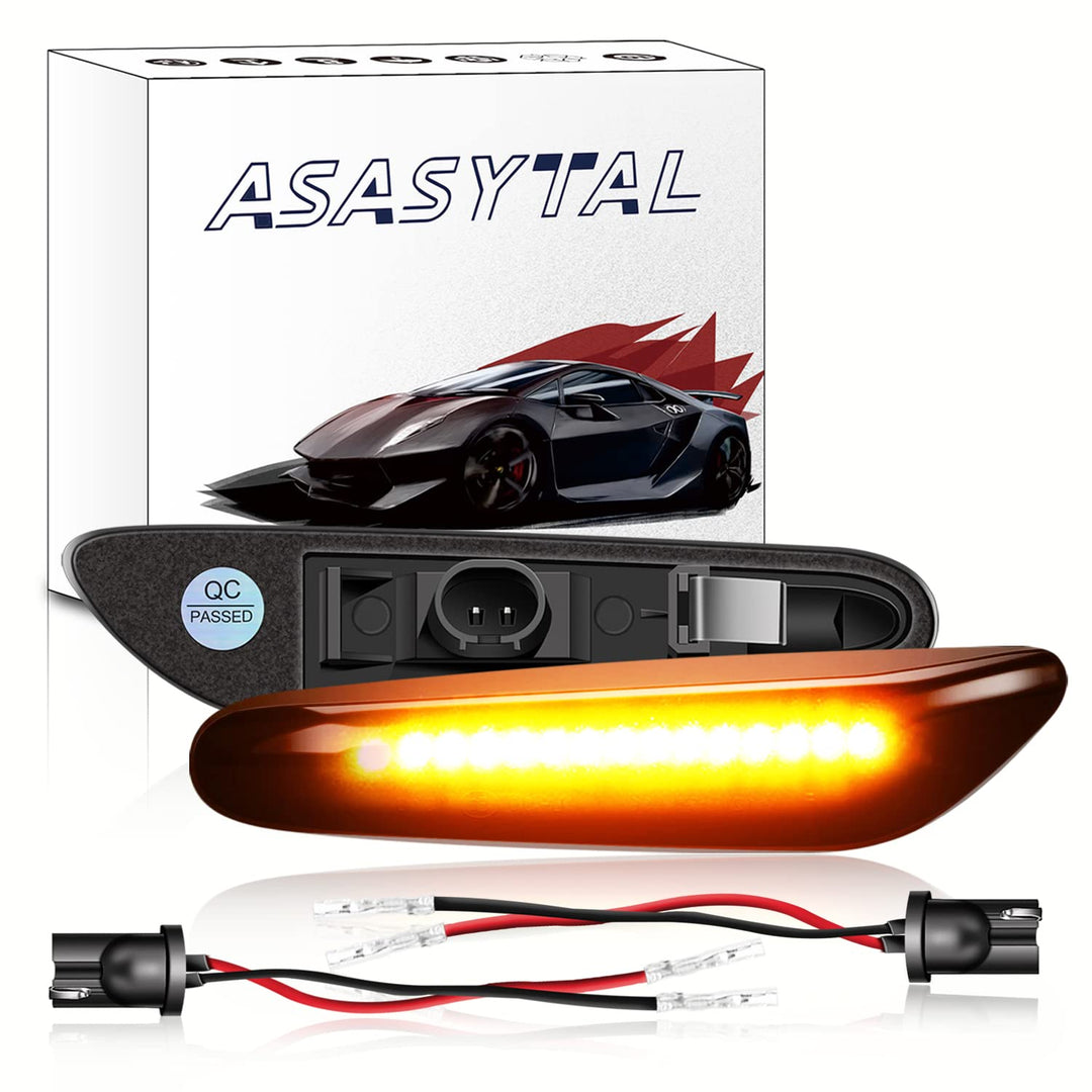 Asasytal Blinker Seitenblinker, Gelb Ultra Heller Seitenblinkleuchten E8 Auto Seitenlichter Set Komp