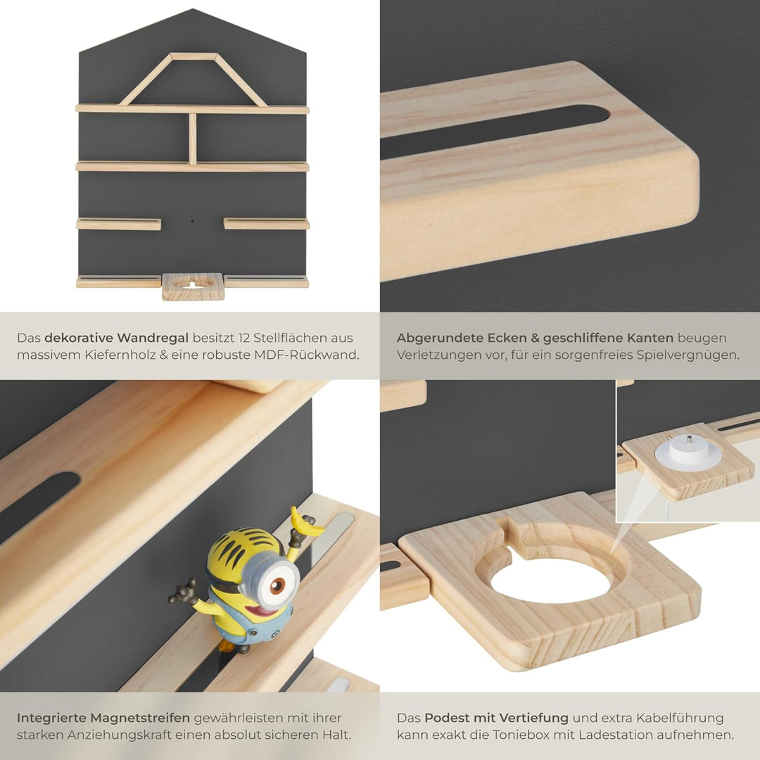 holz aufbewahrung wand tectake® Holz Regal mit Magnetstreifen für Wand Montage, Wandregal für –  techstudio.ch