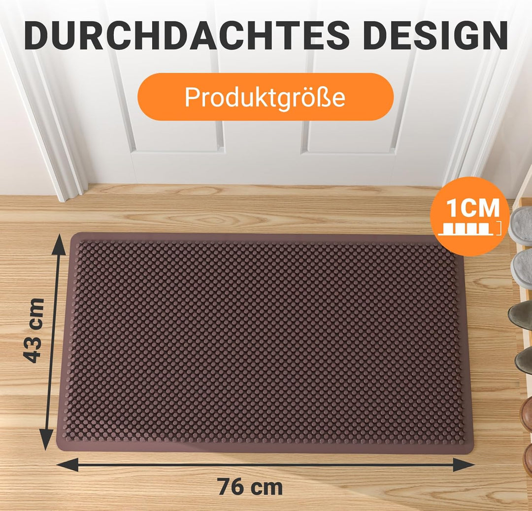 Fowooyeen Fussmatte, Silikon Schmutzfangmatte Fussmatte Aussen, Wetterfeste Türmatte mit Noppen, Was