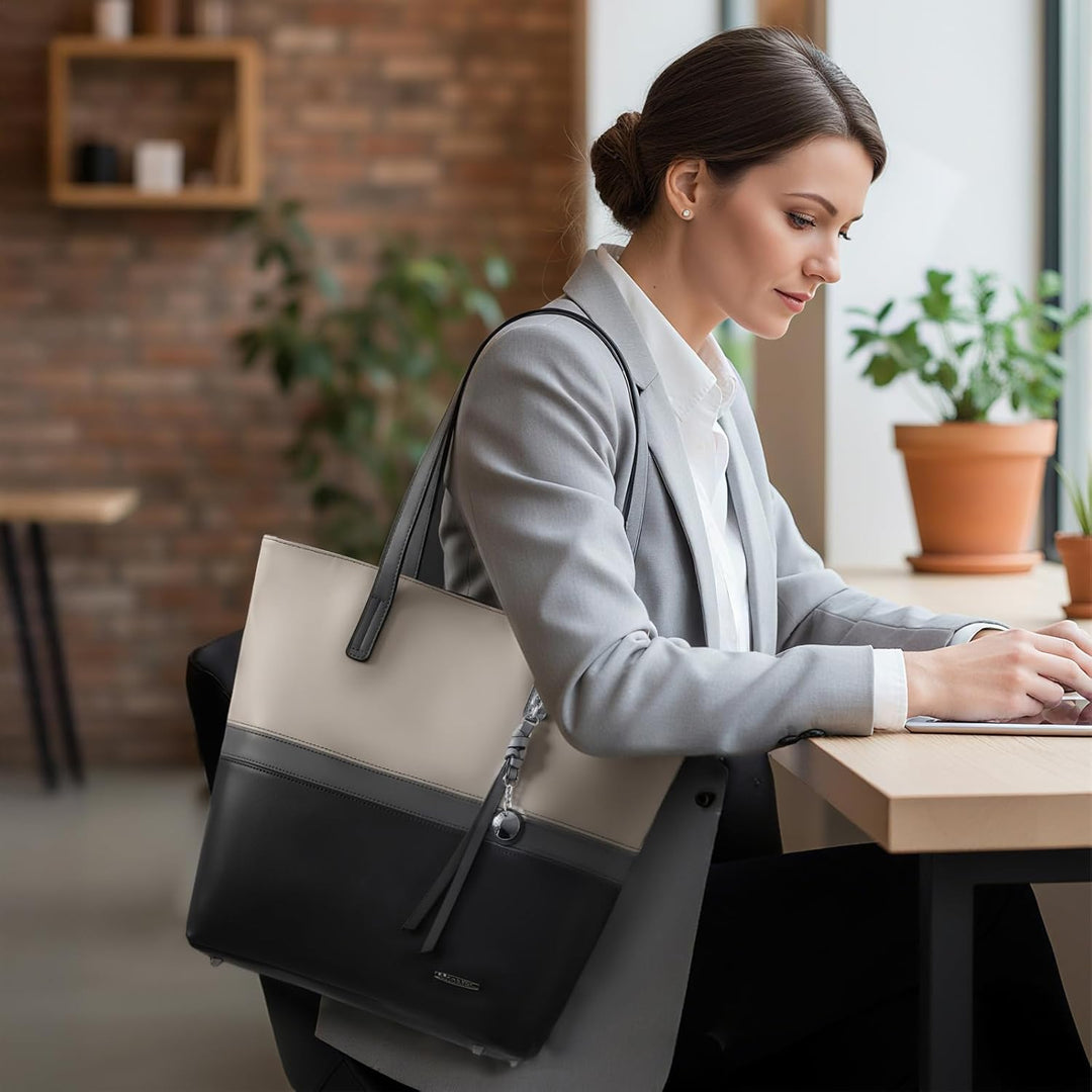 Pomelo Best Handtasche Damen Shopper Gross Damen Tasche für Büro Schule Einkauf Elefantengrau, Elefa