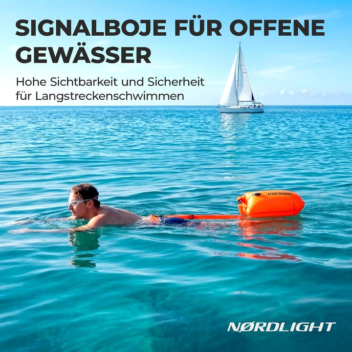 Nordlight Schwimmboje - Dry Bag Schwimmhilfe Erwachsene wasserdichte Tasche, Aufblasbarer wasserfest