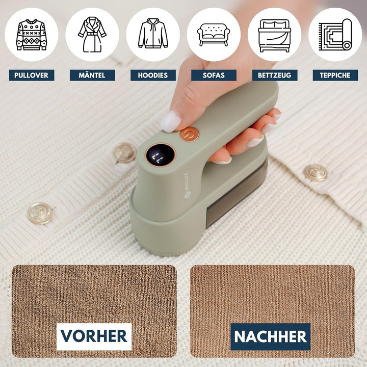 Fusselrasierer elektrisch aufladbar für Kleidung – Fusselentferner & Pilling-Rasierer mit 3 Geschwin