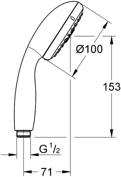 GROHE Tempesta 100 - Handbrause (4 Strahlarten, Antikalk-System, langlebige Oberfläche), chrom, 2857