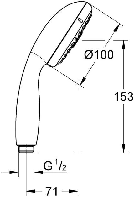 GROHE Tempesta 100 - Handbrause (4 Strahlarten, Antikalk-System, langlebige Oberfläche), chrom, 2857