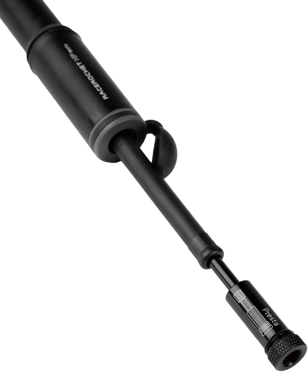 Topeak Race Rocket HP Mini Luftpumpe 11 bar aus Zylinder und Gummi in der Farbe Schwarz, Gewicht: 77
