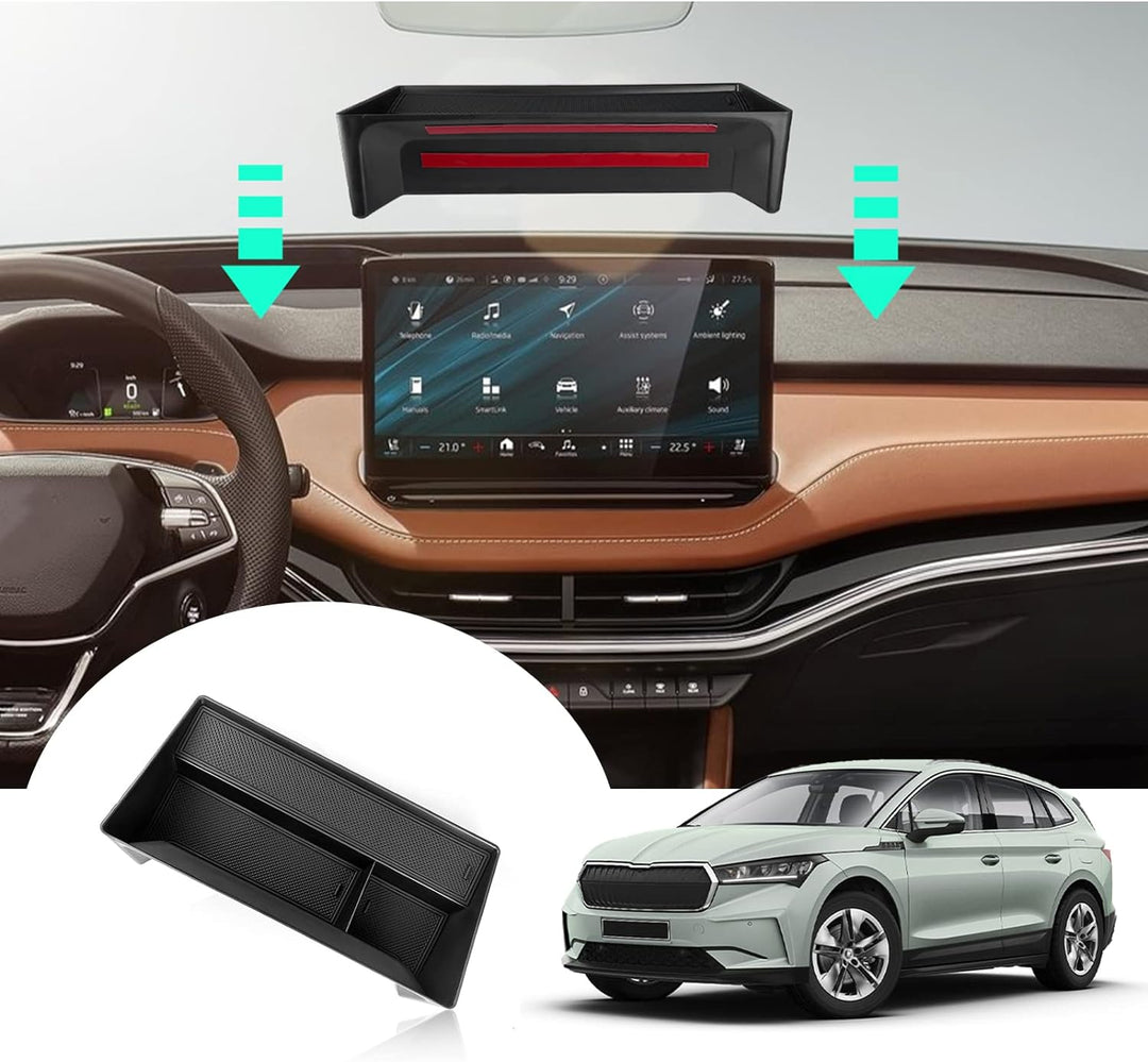 GAFAT Skod-a Enyaq iV 2020-2023 Mittelkonsole Aufbewahrungsbox, Enyaq hinter dem Bildschirm Ablagen