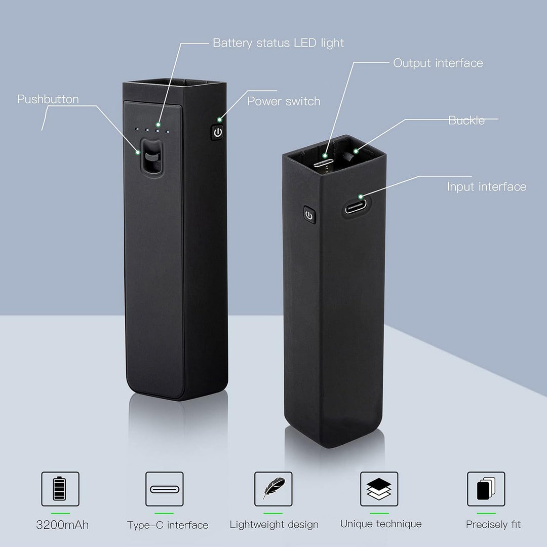 T opiky Tragbar für Osmo Pocket 2 Akkugriff, Power Stick, 3200mAh Verlängerungsstange Power Charger