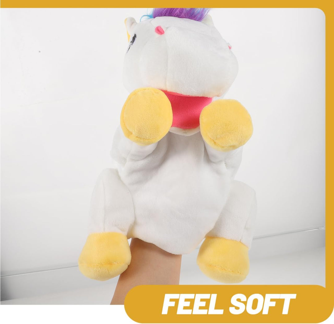 BESTonZON Einhorn Handpuppe Plüsch Handpuppe Einhorn-puppenspielzeug Handpuppen Einhorn Spielzeug Ti