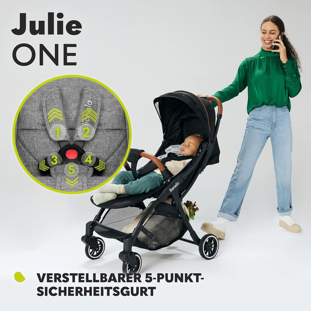 LIONELO Julie One Buggy Kinderwagen bis 22 kg, verstellbare Rückenlehne und Fussstütze, Moskitonetz,