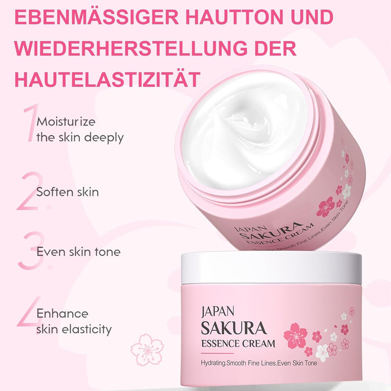 Hautpflege Set für Teenager-Mädchen, Japan Sakura Skincare Set, Anti-aging Gesichtspflege Set, Tägli