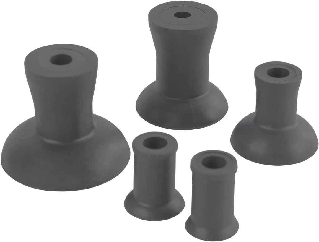 TECPO Ventileinschleif-Bohrmaschinenaufsatz mit Gummiadaptern in 5 Grössen 16-45 mm und 8 mm-Schaft,