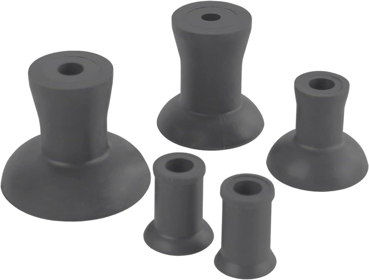 TECPO Ventileinschleif-Bohrmaschinenaufsatz mit Gummiadaptern in 5 Grössen 16-45 mm und 8 mm-Schaft,